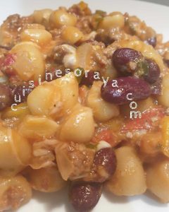 One pasta façon chili con carne