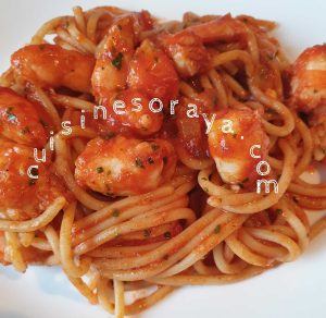 Spaghettis aux crevettes