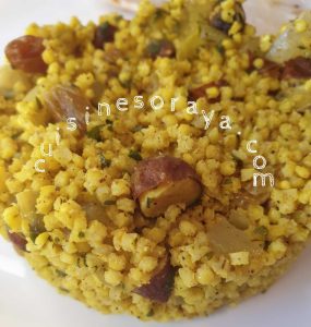 Millet à l&rsquo;orientale aux épices et fruits secs.