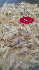 Pâtes à la crème poulet et champignons