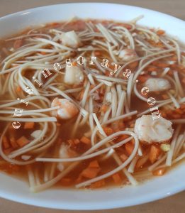 Nouilles crevettes – Soupe minute