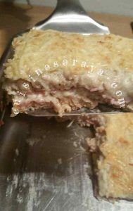 Croque monsieur gratiné au four.