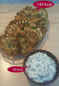 Galettes de courgette et sa crème au fromage