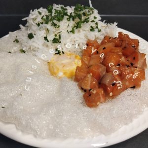Galette de riz croustillante à l’oeuf