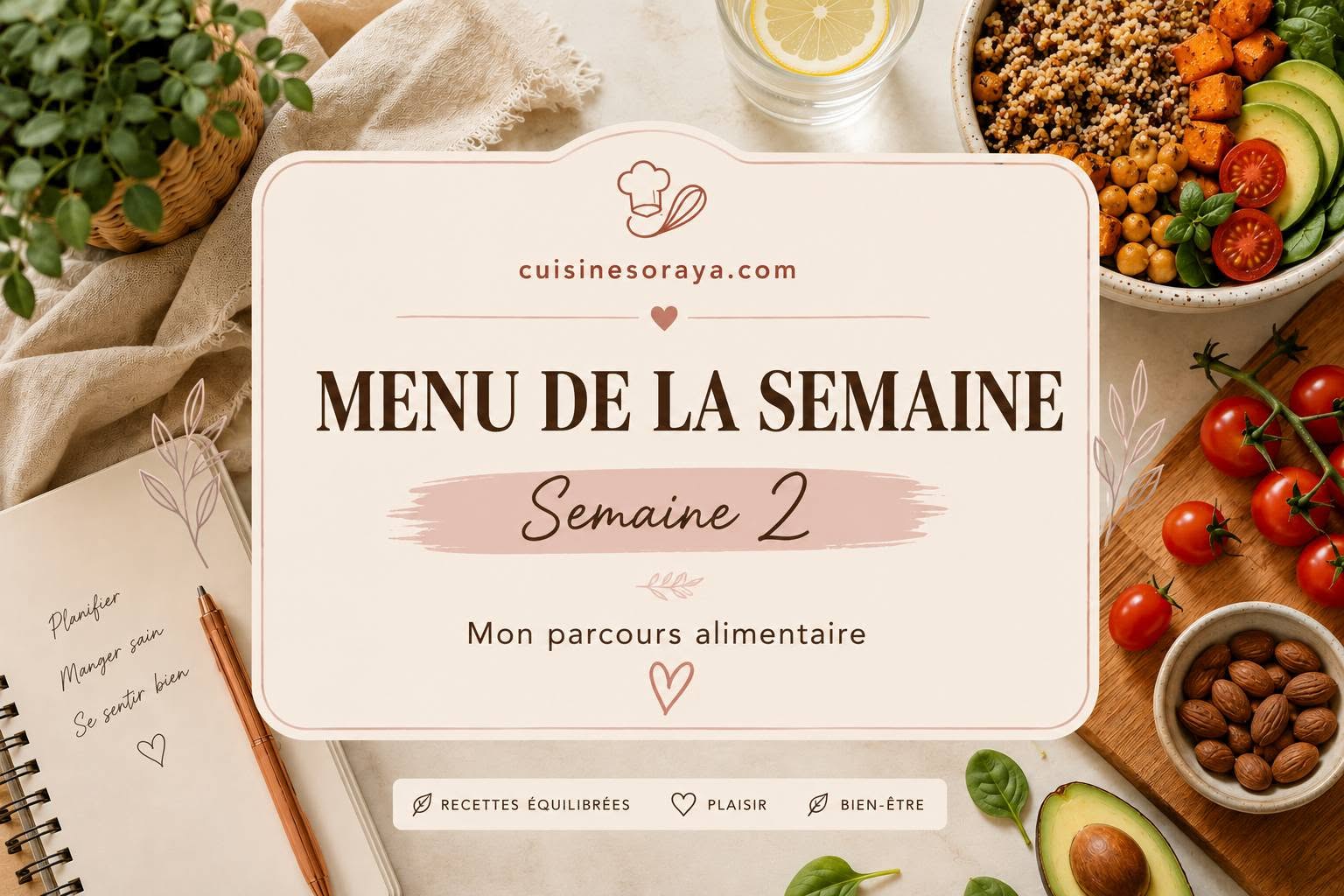 Menu de la semaine n°2 – Mon parcours de perte de poids