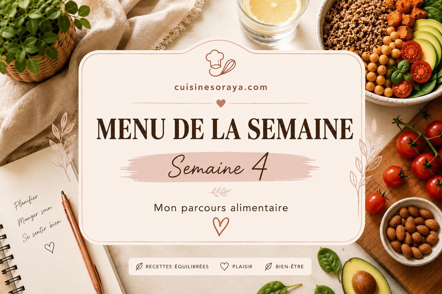 Menu de la semaine n°4 – Mon parcours de perte de poids
