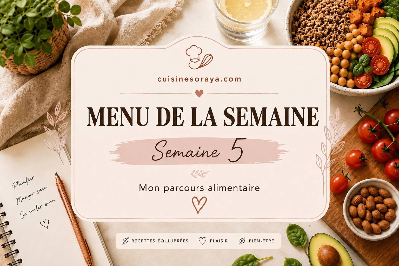 Menu de la semaine n°5 – Mon parcours de perte de poids